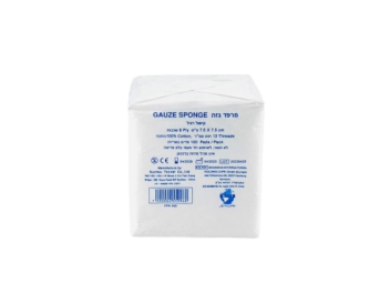 מרפד גזה 7.5 7.5 ס"מ 8 שכבות 13 חוט 100 יח' (632)