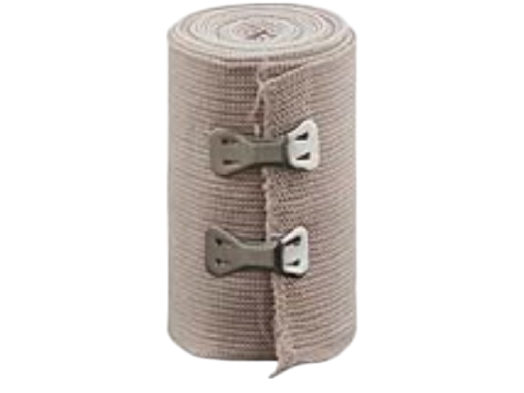 תחבושת אלסטית 8 ס"מ רב פעמית חומה איכותית תקנית סוג א' 4.5 מטר