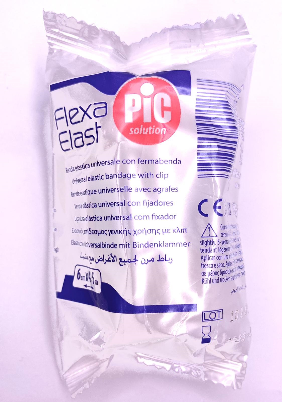 תחבושת אלסטית לבנה 6 ס"מ PIC FLEXA (154)