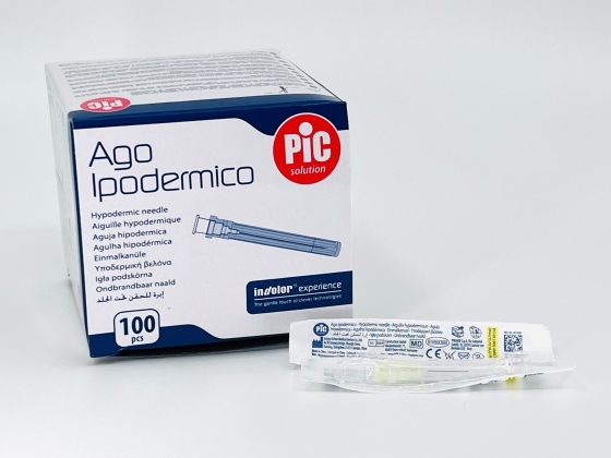 מחט סטרילית AGO 30GX0.5" 0.30X12.7MM צהוב 100 יח' PIC