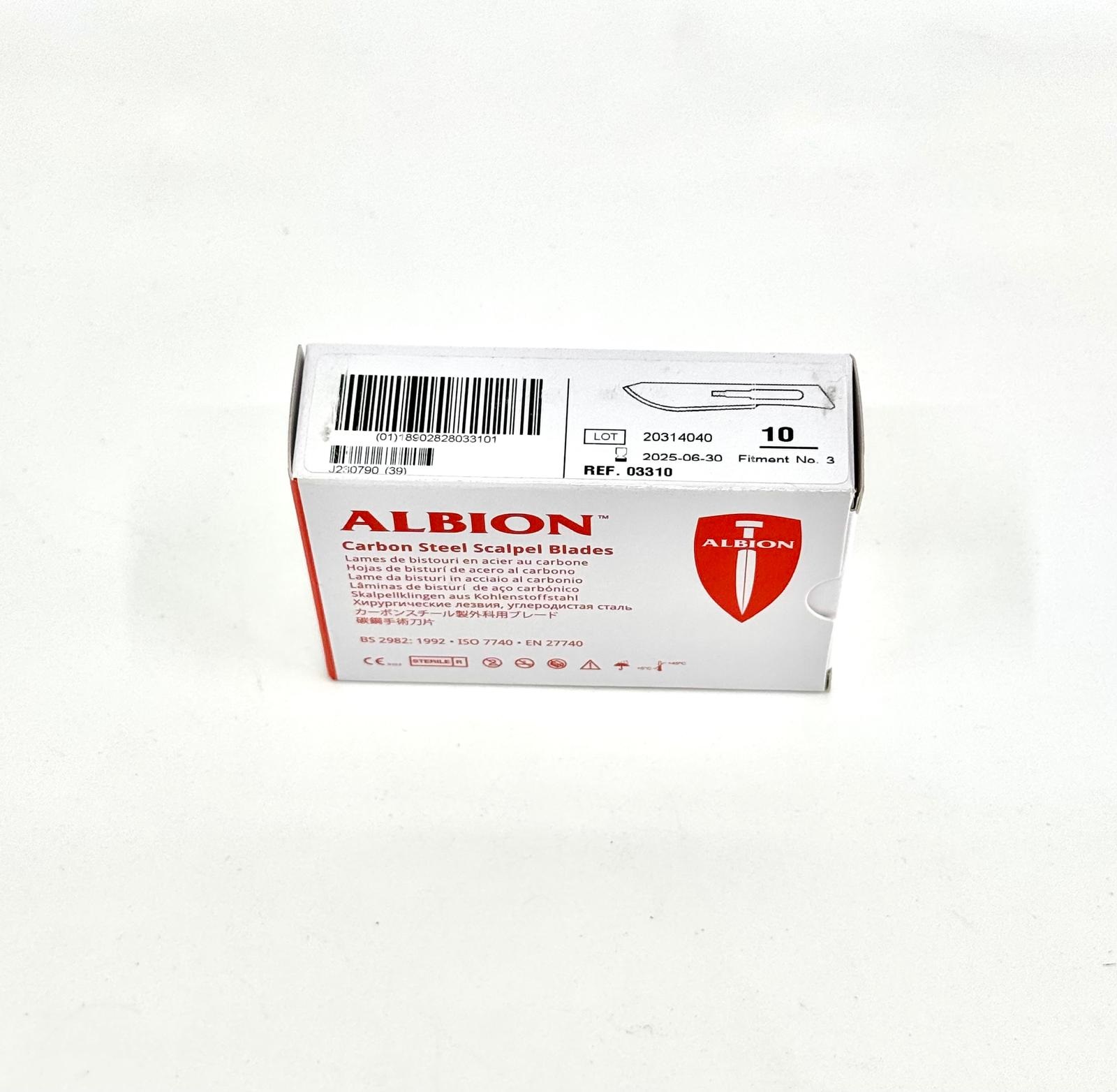 להב ניתוח (סקלפל) מס' 10 קרבון ALBION סטרילי