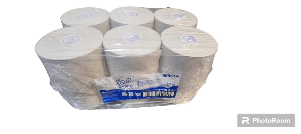 נייר (מגבות) לניגוב ידיים אמריקאי 1/6 SCOTT AIR FLEX חוגלה 190 מ' 6695 (עם פקק לבן)