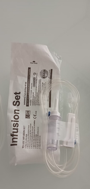 סט לעירוי רגיל +נק' אויר חיבור לואר לוק INFUSION SET מדיפלוס (8437)