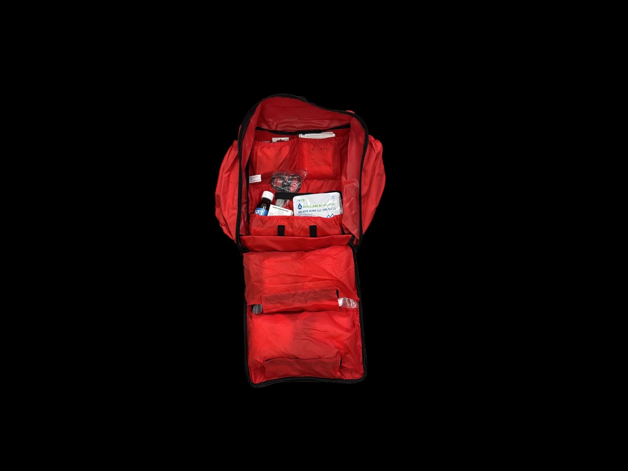 תרמיל אדום מגיש גב -בינוני 40*38*14 ס"מ-first aid kit-ריק