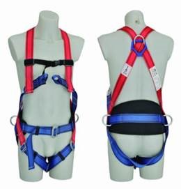 רתמה 4 נקודות עיגון M-XL עם חגורת גב עם תיק אפור GRIZZLY EN361EN358