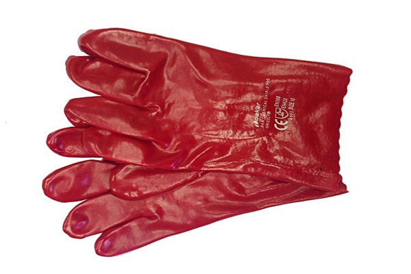 כפפות PVC אדום 40 ס"מ DKRP221 EN388 EN420