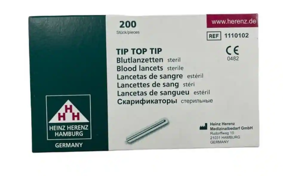 דוקרנים לאיסוף דם 200 יח' סטריליTIP TOP TIP HEINZ BLOOD LANCET