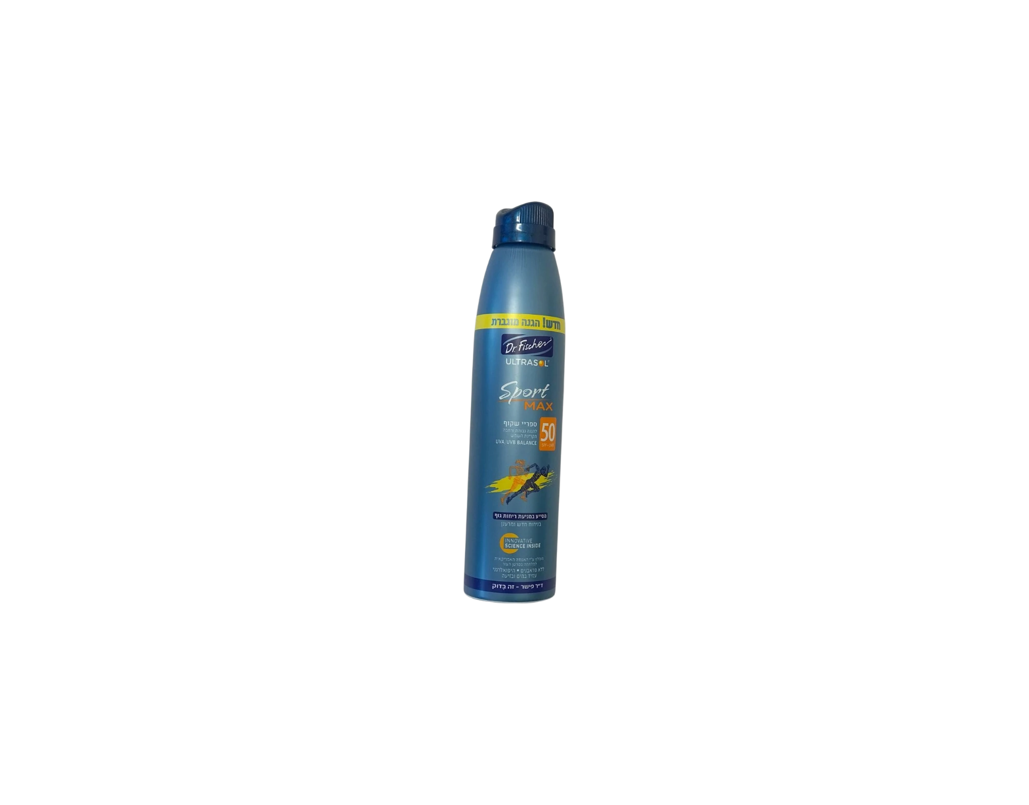 אולטרסול ספריי הגנה רציף שקוף כחול/חום 200 מל' SPF50 פישר